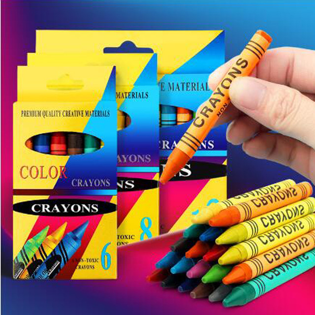 6-8 Colors Crayons Round Non Toxic Sticks Brushes Oil Painting Sticks Art  Set Stationery School Supplies Kids - AliExpress
